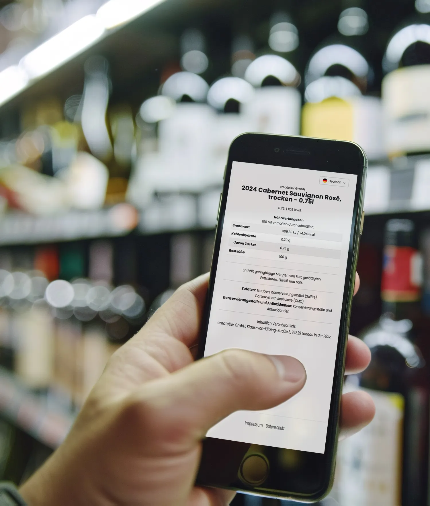 E-Labels einfach scannen und anzeigen lassen mit Dein Wein Label